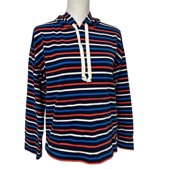 J. Crew Striped Pullover Hoodie Multi-striped Size Small - Picture 1 of 7